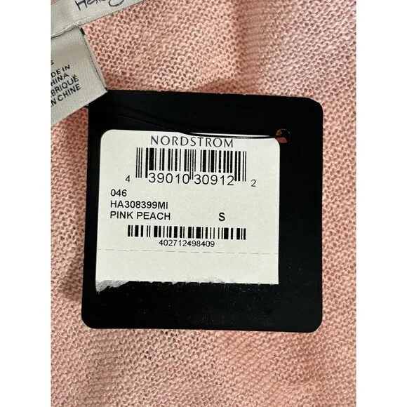 Halogen Long Linen Blend Open Long Sleeve Cardigan in Pink - Sz S - New - Picture 6 of 8